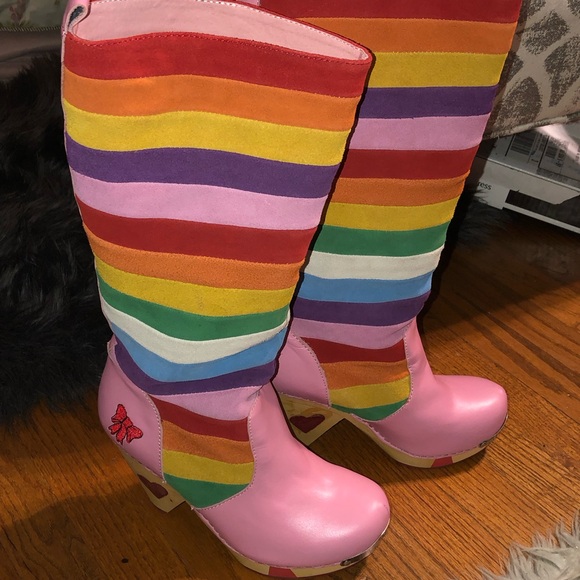 Lola Ramona ~ knee high rainbow boots~ excellent condition~woman 40 or USA 9-9.5 - Picture 2 of 16